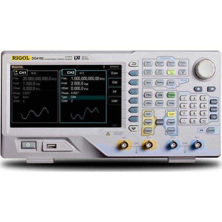 Rexgear_Rigol DG4202 2 Channel waveform generator with 200 MHz sine wave and 60 MHz square wave capabilities, 500 MSa/sec sample rate, 16 kPt arbitrary memory length, 7