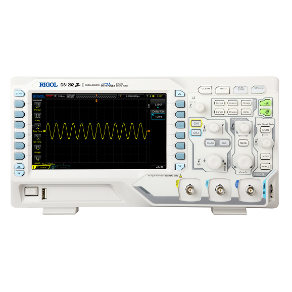 Rexgear_Rigol DS1104Z Plus 100 MHz Digital Oscilloscope with 4 channels plus 24 Mpt memory and connectivity and 1 GSa/sec sampling. Also includes port for logic analyzer for the MSO Upgrade Kit. Future purchase of the MSO Upgrade Kit turns this into a MSO1104Z.